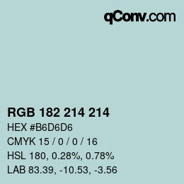 Color code: RGB 182 214 214 | qconv.com