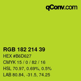 Color code: RGB 182 214 39 | qconv.com
