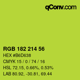 Color code: RGB 182 214 56 | qconv.com