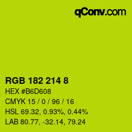 Color code: RGB 182 214 8 | qconv.com