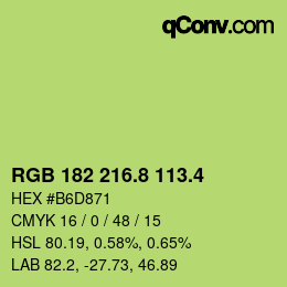 カラーコード: RGB 182 216.8 113.4 | qconv.com