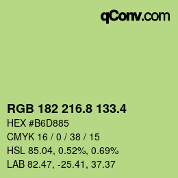 カラーコード: RGB 182 216.8 133.4 | qconv.com