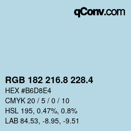 カラーコード: RGB 182 216.8 228.4 | qconv.com