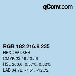 カラーコード: RGB 182 216.8 235 | qconv.com