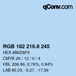 カラーコード: RGB 182 216.8 245 | qconv.com