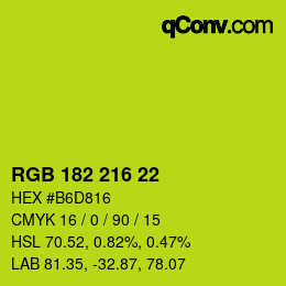 Color code: RGB 182 216 22 | qconv.com