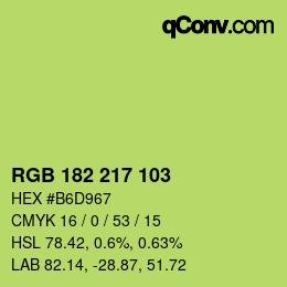 Color code: RGB 182 217 103 | qconv.com