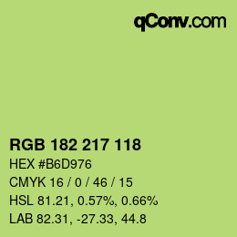 Color code: RGB 182 217 118 | qconv.com