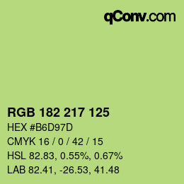 カラーコード: RGB 182 217 125 | qconv.com