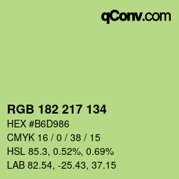 Farbcode: RGB 182 217 134 | qconv.com