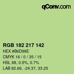 Color code: RGB 182 217 142 | qconv.com