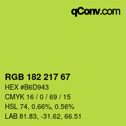 Color code: RGB 182 217 67 | qconv.com