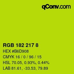 Color code: RGB 182 217 8 | qconv.com