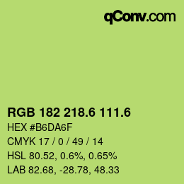 カラーコード: RGB 182 218.6 111.6 | qconv.com
