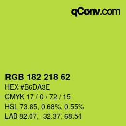 Farbcode: RGB 182 218 62 | qconv.com