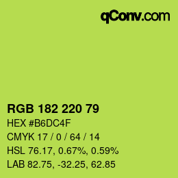 カラーコード: RGB 182 220 79 | qconv.com