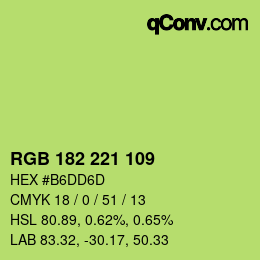 Código de color: RGB 182 221 109 | qconv.com