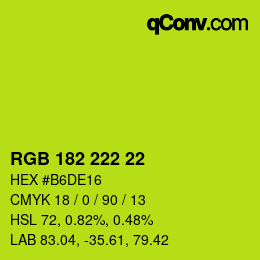 Color code: RGB 182 222 22 | qconv.com