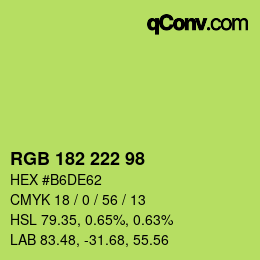 Color code: RGB 182 222 98 | qconv.com