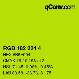 Color code: RGB 182 224 4 | qconv.com