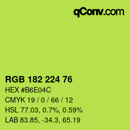 Farbcode: RGB 182 224 76 | qconv.com