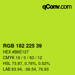 カラーコード: RGB 182 225 39 | qconv.com