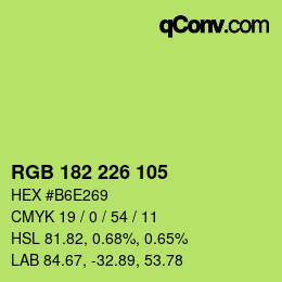 Color code: RGB 182 226 105 | qconv.com