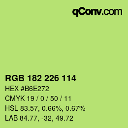 Color code: RGB 182 226 114 | qconv.com