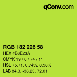 Color code: RGB 182 226 58 | qconv.com