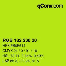 Farbcode: RGB 182 230 20 | qconv.com