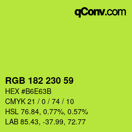 カラーコード: RGB 182 230 59 | qconv.com