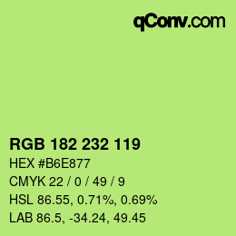 Código de color: RGB 182 232 119 | qconv.com