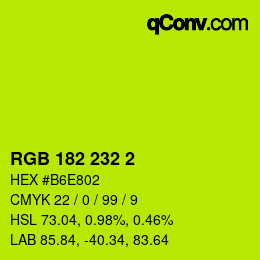 Color code: RGB 182 232 2 | qconv.com