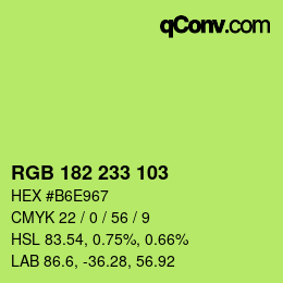 Farbcode: RGB 182 233 103 | qconv.com
