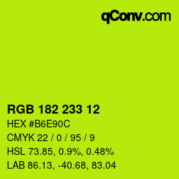 Color code: RGB 182 233 12 | qconv.com