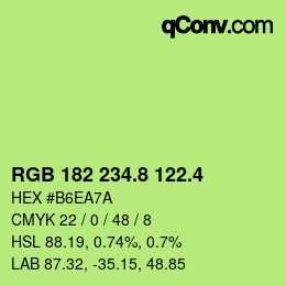 カラーコード: RGB 182 234.8 122.4 | qconv.com