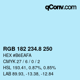 カラーコード: RGB 182 234.8 250 | qconv.com