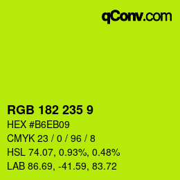 Color code: RGB 182 235 9 | qconv.com