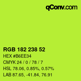 Color code: RGB 182 238 52 | qconv.com