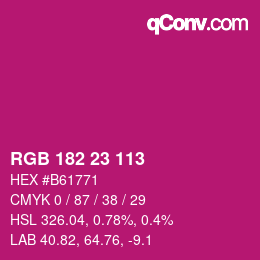 Color code: RGB 182 23 113 | qconv.com