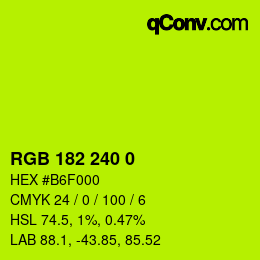 Color code: RGB 182 240 0 | qconv.com