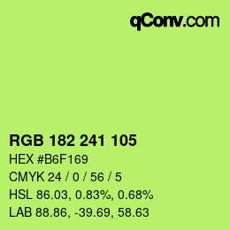 Color code: RGB 182 241 105 | qconv.com