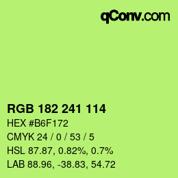 Color code: RGB 182 241 114 | qconv.com