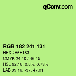 Color code: RGB 182 241 131 | qconv.com