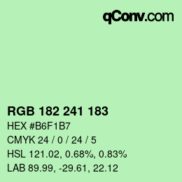 Color code: RGB 182 241 183 | qconv.com