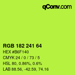 Color code: RGB 182 241 64 | qconv.com