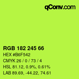 Color code: RGB 182 245 66 | qconv.com