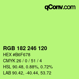 カラーコード: RGB 182 246 120 | qconv.com