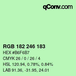 Color code: RGB 182 246 183 | qconv.com