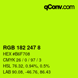 颜色代码: RGB 182 247 8 | qconv.com